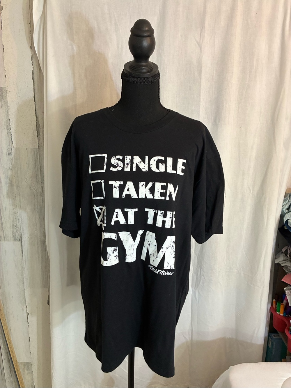 Next Level Apparel Black Tee with White 'At The Gym' Graphic